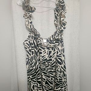 Zebra Print Ruffle Dress